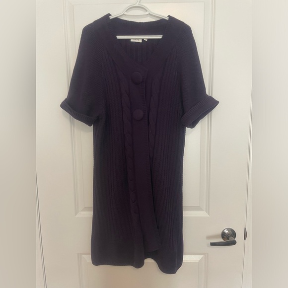 LAURA purple short sleeve purple cardigan (XL) - Picture 1 of 10